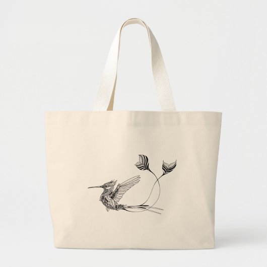 Grand Tote Bag Tatouage d'oiseau de Psychedlic (Devant)