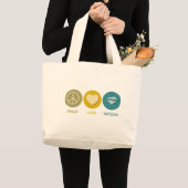 Grand Tote Bag Tatouages d'amour de paix (Devant (produit))