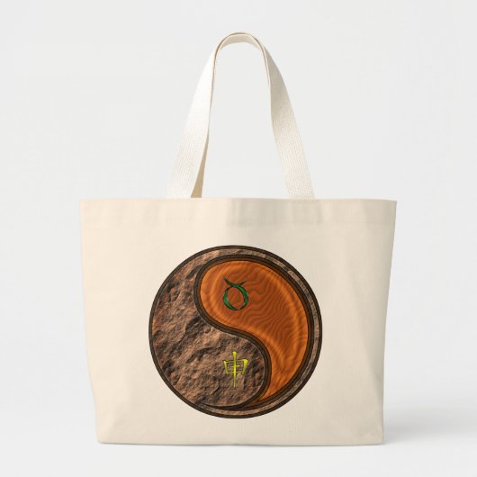 Grand Tote Bag Taureau & Singe de Bois (Devant)