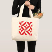 Grand Tote Bag Tchry Red Geometric Deco Cube Pattern (Devant (produit))