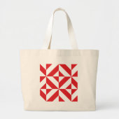 Grand Tote Bag Tchry Red Geometric Deco Cube Pattern (Devant)