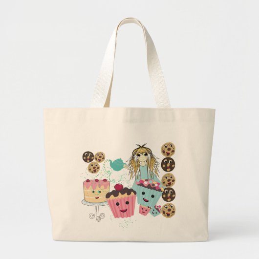 Grand Tote Bag Tea Party kawaii Cake (Devant)