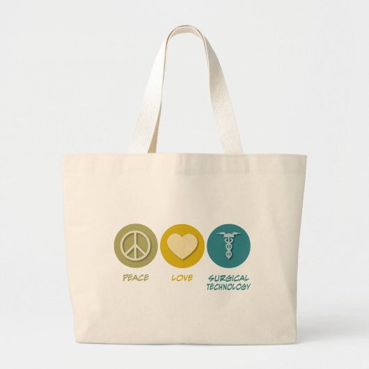 Grand Tote Bag Technologie chirurgicale d'amour de paix (Devant)