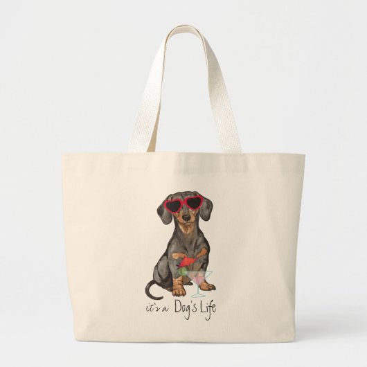 Grand Tote Bag Teckel d'été (Devant)