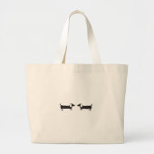 Grand Tote Bag Teckels dans l'amour noir et blanc (Devant)