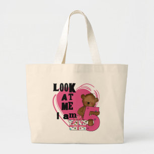 Grand Tote Bag Teddy Bear I'm 5 Anniversaire T-shirts et cadeaux