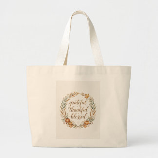 Grand Tote Bag Tee de remerciement reconnaissant béni pour la fêt