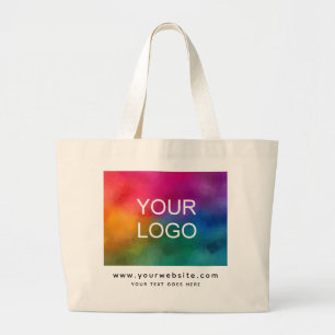 Grand Tote Bag Télécharger le logo Site Web Adresse Modèle promot
