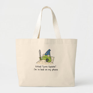 Grand Tote Bag Téléphone Grenouille Nuit Légende Mise à Jour Mign