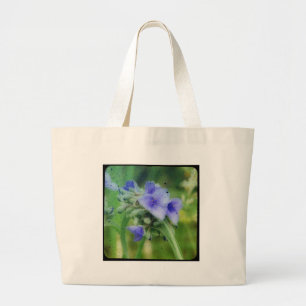Grand Tote Bag Télévision à écran plat floral violet