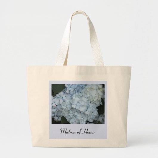 Grand Tote Bag Témoin de Mariage Hydrangea Bleu (Devant)