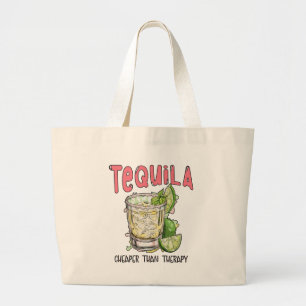 Grand Tote Bag Tequila moins cher que la thérapie amusante Tequil