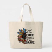 Grand Tote Bag Terre tournesol de libre à cause du courageux (Dos)