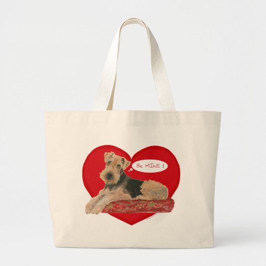 Grand Tote Bag Terrier Airedale Saint-Valentin (Devant)