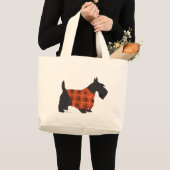Grand Tote Bag Térrier Écossais dans un Pull (Devant (produit))