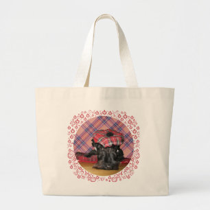 Grand Tote Bag Térrier écossais dans un Tam-o-Shanter