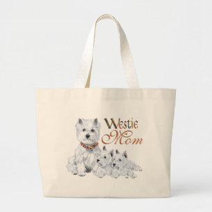 Grand Tote Bag Térrier West Highland White Mère & Chiots