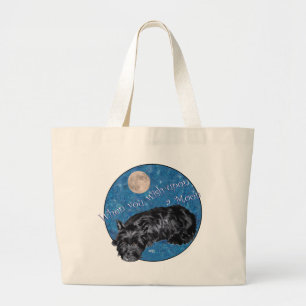 Grand Tote Bag Tervueren Écossais Faisant un Vœu sur la Lune