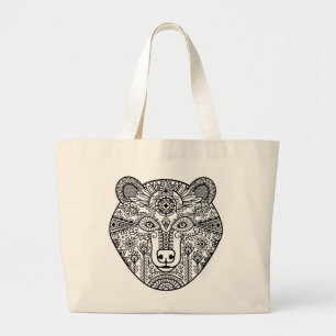 Grand Tote Bag Tête d'ours de style