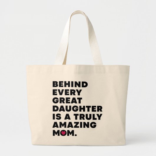 Grand Tote Bag Texte d'expression de conception mignonne pour la  (Devant)