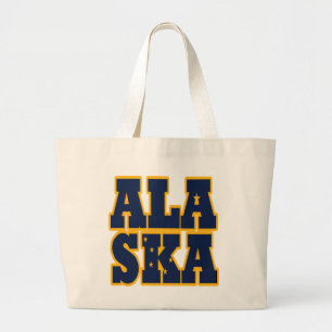 Grand Tote Bag Texte du drapeau de l'État de l'Alaska