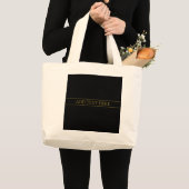 Grand Tote Bag Texte et lignes Gold personnalisables (Devant (produit))