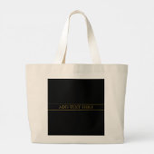Grand Tote Bag Texte et lignes Gold personnalisables (Dos)
