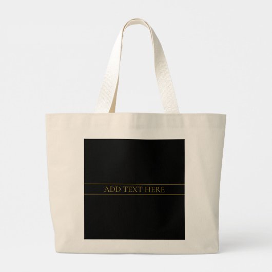 Grand Tote Bag Texte et lignes Gold personnalisables (Dos)