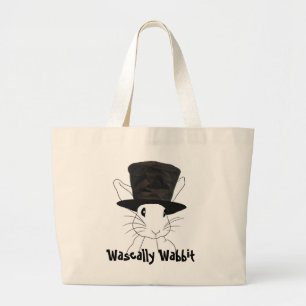 Grand Tote Bag Texte personnalisé Wabbit double face