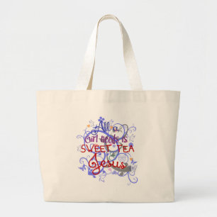 Grand Tote Bag Thé doux et Jésus