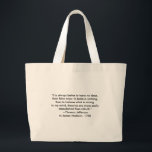 Grand Tote Bag Thomas Jefferson - C'est toujours mieux<br><div class="desc">"Thomas Jefferson - It is Always Better", "The MUSEUM Zazzle Artist Series jGibney 2010", plus récent, meilleur, plus grand, beau, goggle, facebook, colossal, géant, plus grand, maison, musée, jgibney, art, peinture, giclée, toile, fenêtre, ombre, mur, , penderie, art, impression, poster, zazzle, musée, artiste, série, carte postale, artiste, série, nouveauté, meilleur...</div>