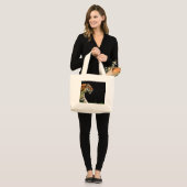 Grand Tote Bag Tigre approchant - Oeuvres d'art d'animaux sauvage (Devant (modèle))