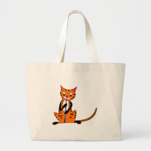 Grand Tote Bag Tigre jouant le hautbois
