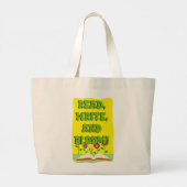 Grand Tote Bag Time To Read Write Bloom Cool Bookworm (Dos)