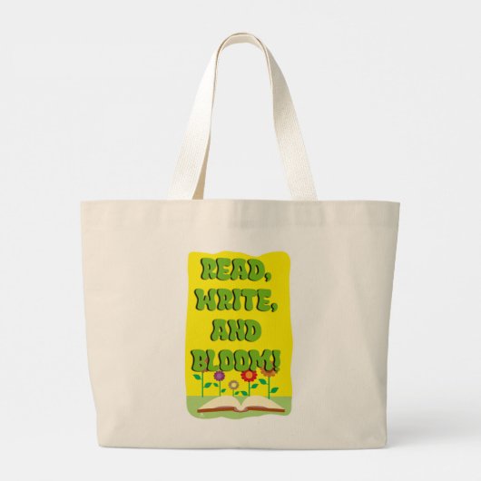 Grand Tote Bag Time To Read Write Bloom Cool Bookworm (Dos)