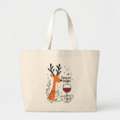 Grand Tote Bag Tipsy and Bright Reindeer  (Devant)