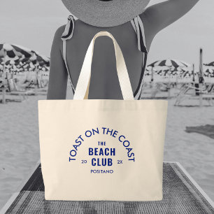 Grand Tote Bag Toast On The Coast The Beach Club Vibrant Bleu