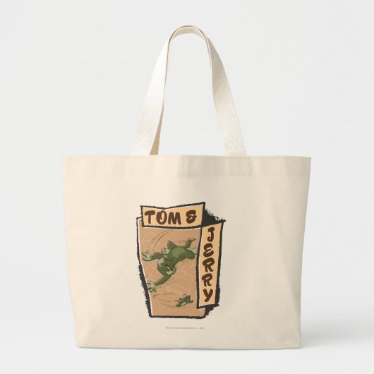 Grand Tote Bag Tom et Jerry sur un canapé tan (Devant)