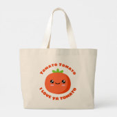 Grand Tote Bag Tomato Tomato Je t'aime Tomate (Dos)