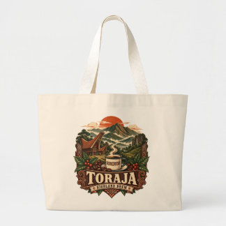 Grand Tote Bag Toraja Highland Brew Vintage Café Indonésien Tot
