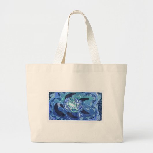 GRAND TOTE BAG TORTUE BLEUE (Devant)