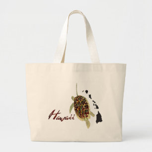 Grand Tote Bag Tortue verte d'Hawaii