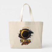 Grand Tote Bag Total Éclipse solaire 8 avril 2024 Commémoratif (Dos)