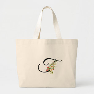 Grand Tote Bag Tote classique monogramme rouge fleurs blanches ca