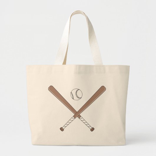 Grand Tote Bag Totes de baseball et de balle personnalisables (Devant)
