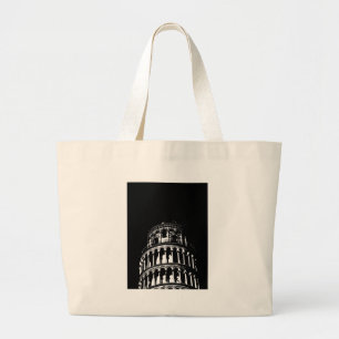 Grand Tote Bag Tour blanche noire de Pise Italie
