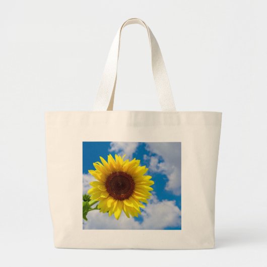 Grand Tote Bag Tournesol dans le ciel (Devant)
