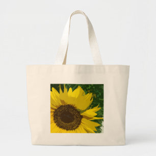 Grand Tote Bag Tournesol Jaune brillant Fleur florale Artistique