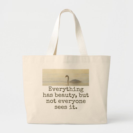 Grand Tote Bag Tout a beauté - Citation beauté (Devant)