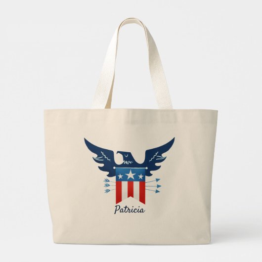 Grand Tote Bag Tout American Eagle & Flag Patriotic (Dos)
